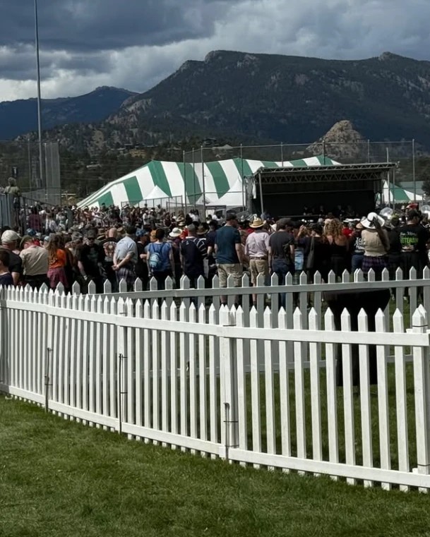 The Longs Peak Scottish Irish Festival grounds under the mountains